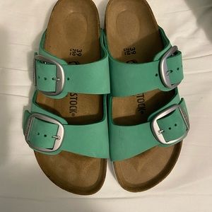 New Birkenstocks 39 big buckle bold jade